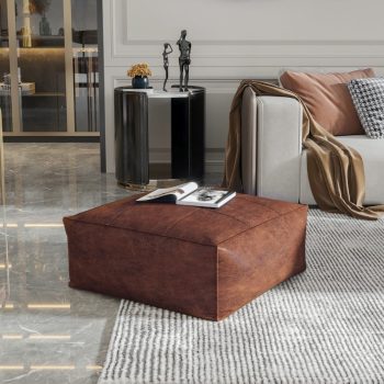 square leather pouf ottoman floor pillow tatami 592
