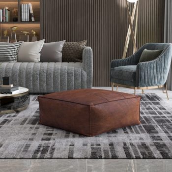 square leather pouf ottoman floor pillow tatami 594