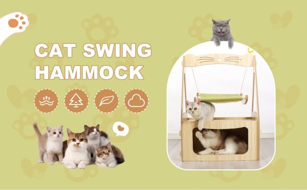 Floor-Standing Cat Swing Hanging Cat Hammock Bed - Image 9