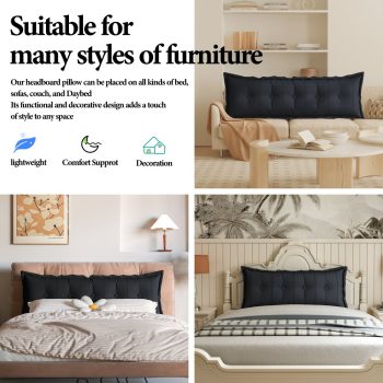 large flat body pillow black 1509