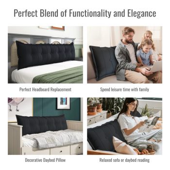 large flat body pillow black 1510