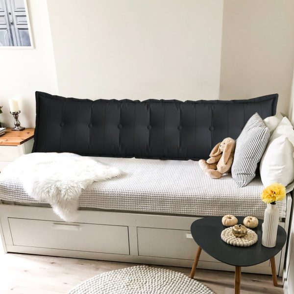 Large Headboard Reading Pillow Bolster Body Pillow Black - Image 11