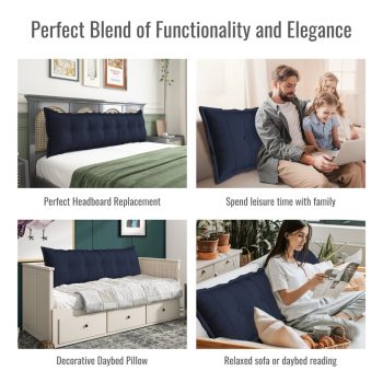 large flat body pillow blue 1474