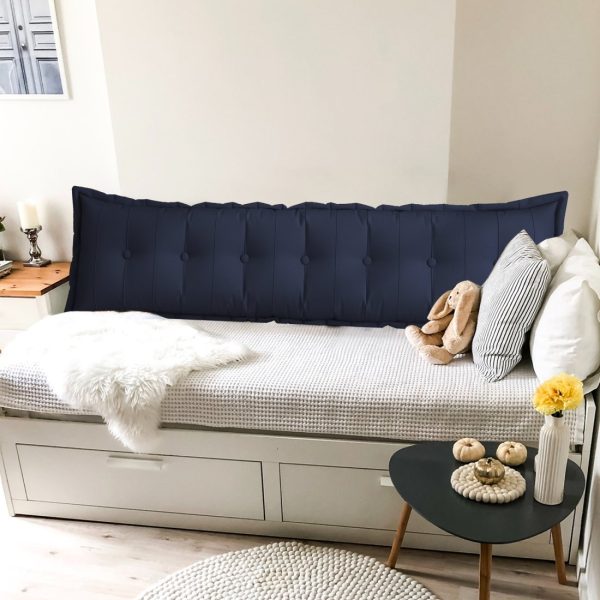 Large Headboard Reading Pillow Bolster Body Pillow Blue - Image 9