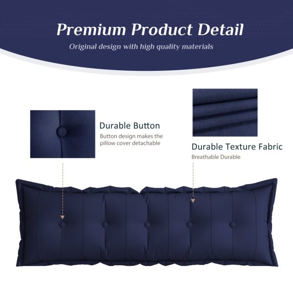 Large Headboard Reading Pillow Bolster Body Pillow Blue - Image 10