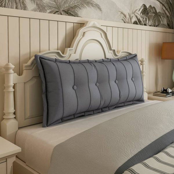Large Headboard Reading Pillow Bolster Body Pillow Gray - Image 2