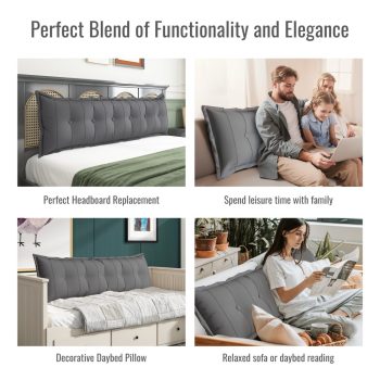 large flat body pillow gray 1492