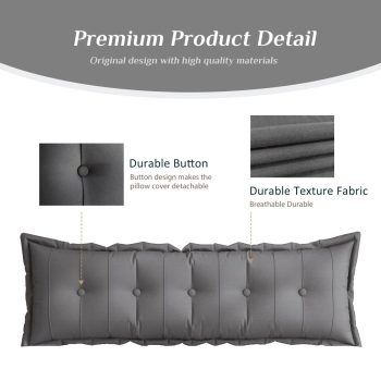 large flat body pillow gray 1497