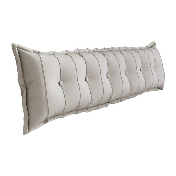 Large Headboard Reading Pillow Bolster Body Pillow Off-White - Image 17