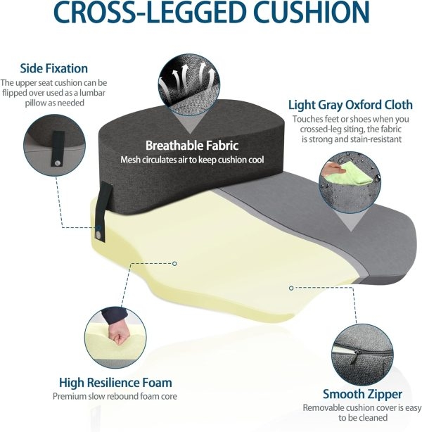 Cross Legged Meditation Chair Cushion for Yoga and Sitting - Image 2