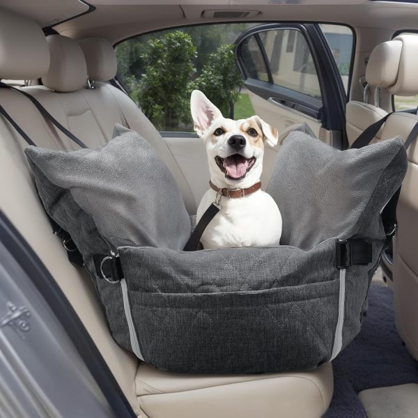 Dog Car Seat for Large/Medium Dogs - Booster Bed with Storage - Image 3