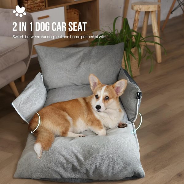 Dog Car Seat for Large/Medium Dogs - Booster Bed with Storage - Image 2
