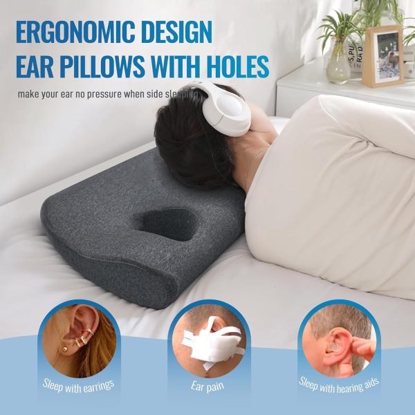Ear Piercing Pillow For Side Sleepers Memory Foam With Holes - Image 2