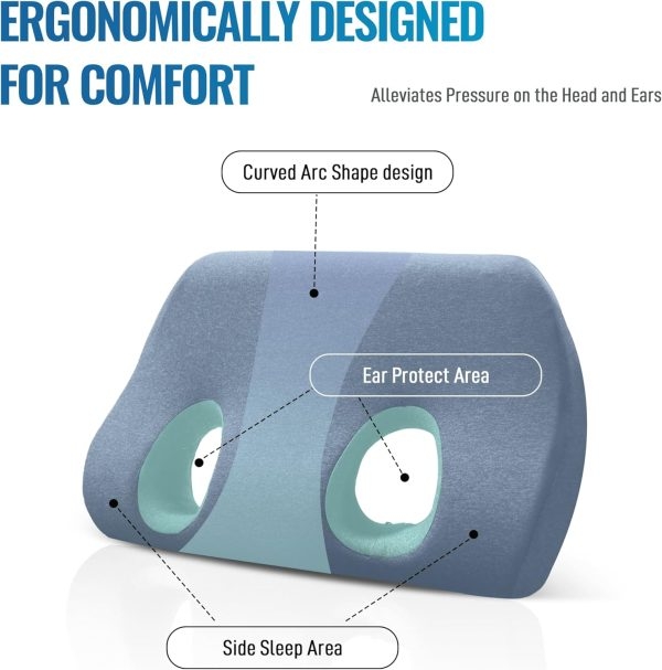 Ear Piercing Pillow For Side Sleepers Memory Foam With Holes - Image 6