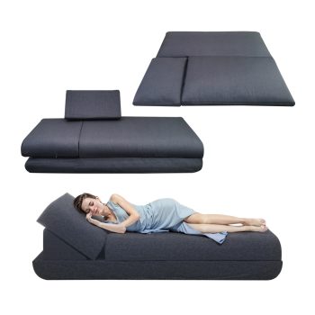 Large Folding Daybed Sofa with Adjustable Headboard