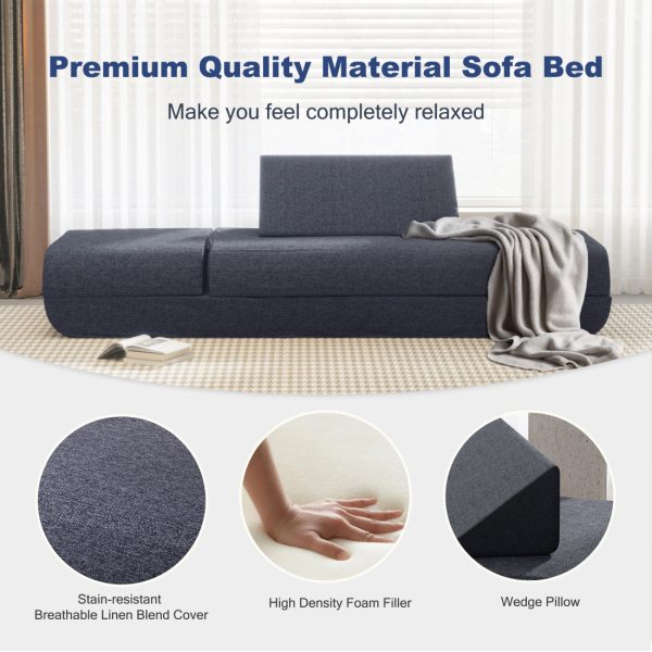 Large Folding Daybed Sofa with Adjustable Headboard - Image 5