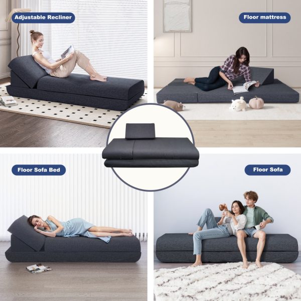Large Folding Daybed Sofa with Adjustable Headboard - Image 6