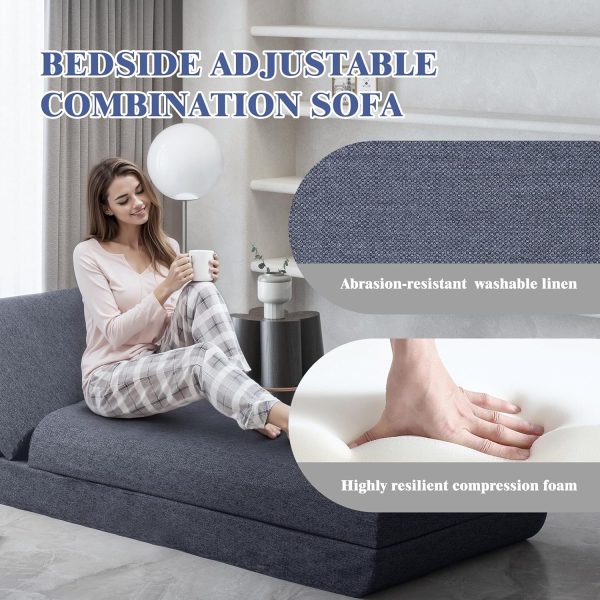 Large Folding Daybed Sofa with Adjustable Headboard - Image 13