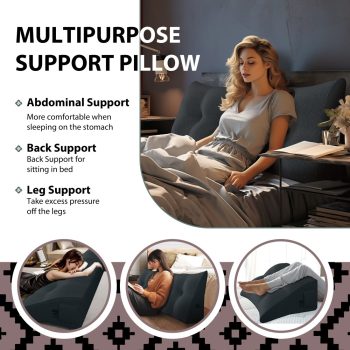 large wedge reading pillow gray 1901