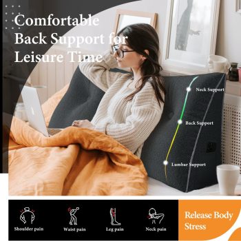 large wedge reading pillow gray 1902