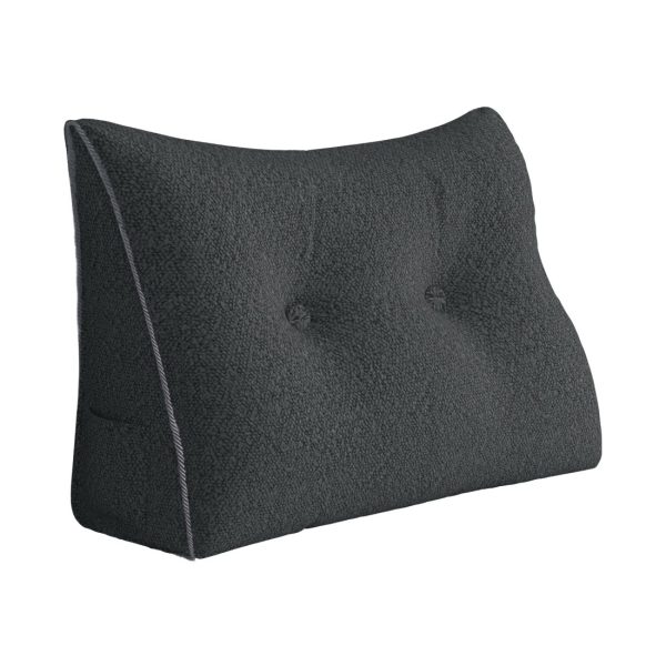 Large Wedge Reading Pillow for Bed Daybed Bolster Backrest Gray - Image 12