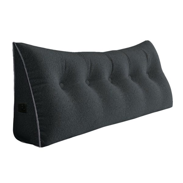 Large Wedge Reading Pillow for Bed Daybed Bolster Backrest Gray - Image 14