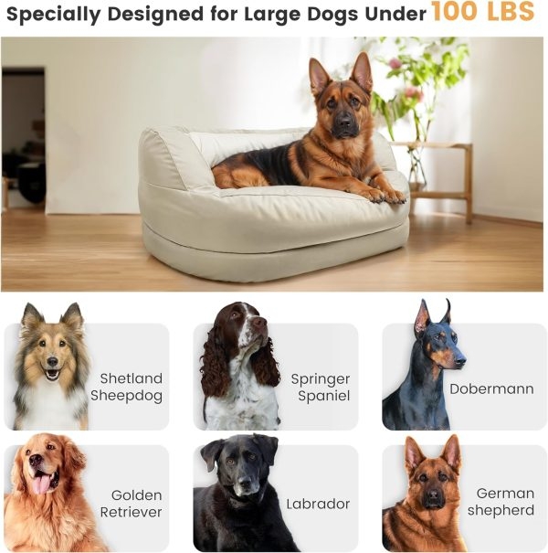 Large Couch Dog Bed with Supportive Foam & Soft Cotton - Image 6