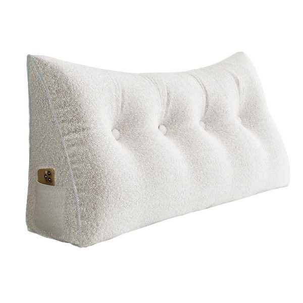 Large Wedge Reading Pillow for Bed Daybed Bolster Backrest White