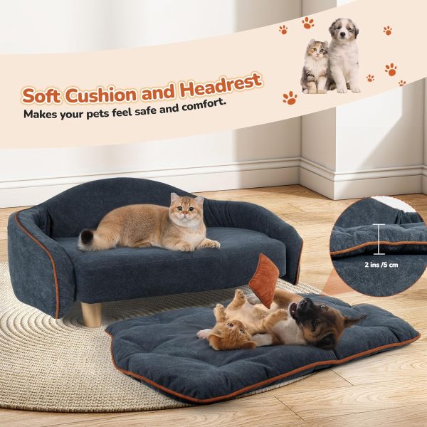 Luxury Elevated Dog Couch 3Pcs with Pillow & Soft Pet Mat - Image 2