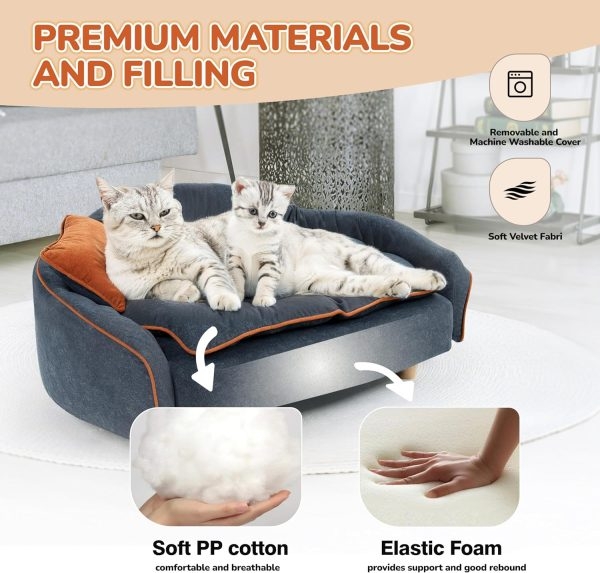 Luxury Elevated Dog Couch 3Pcs with Pillow & Soft Pet Mat - Image 3