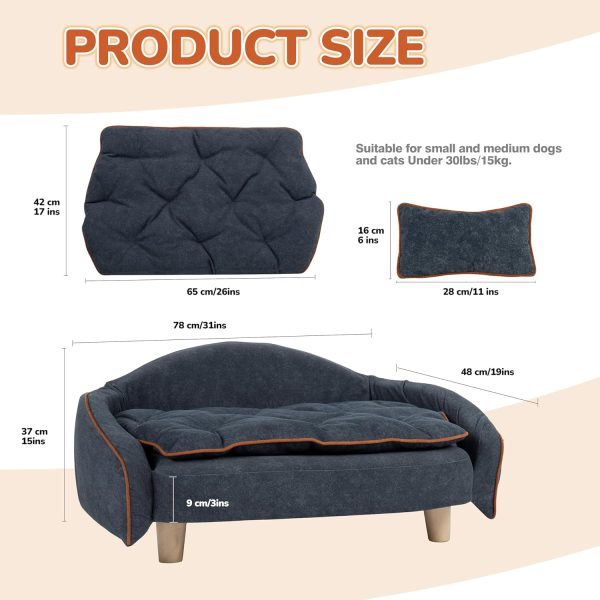 Luxury Elevated Dog Couch 3Pcs with Pillow & Soft Pet Mat - Image 5