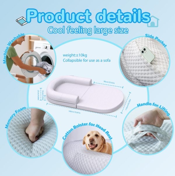2-in-1 Memory Foam Dog & Human Bed - Foldable & Washable - Image 8