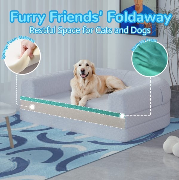 2-in-1 Memory Foam Dog & Human Bed - Foldable & Washable - Image 13