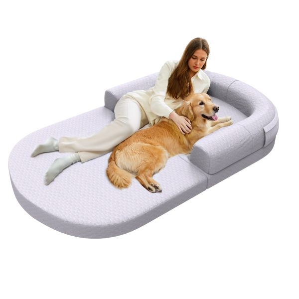 2-in-1 Memory Foam Dog & Human Bed - Foldable & Washable - Image 16