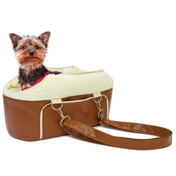 Safe & Compact Pet Car Seat - Leather Booster for Small Animals