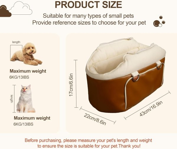 Safe & Compact Pet Car Seat - Leather Booster for Small Animals - Image 6