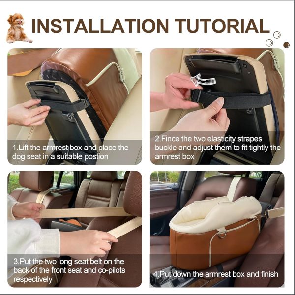 Safe & Compact Pet Car Seat - Leather Booster for Small Animals - Image 9