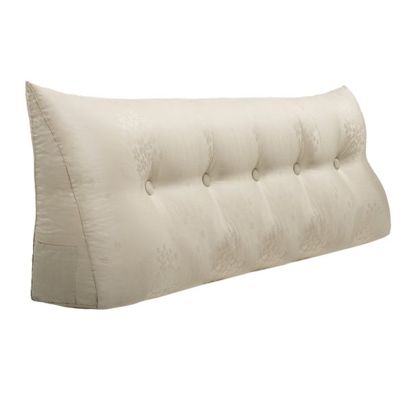Jacquard Satin Fabric Bed Wedge Pillow Pure Cotton Light Beige - Image 14