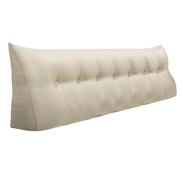 Jacquard Satin Fabric Bed Wedge Pillow Pure Cotton Light Beige - Image 16
