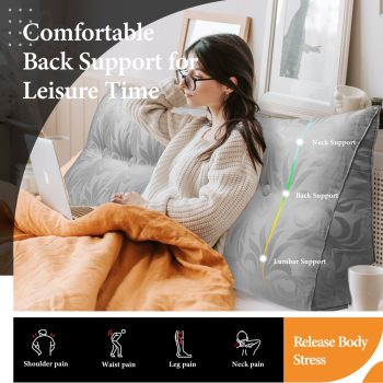 bed wedge pillow light grey 2383