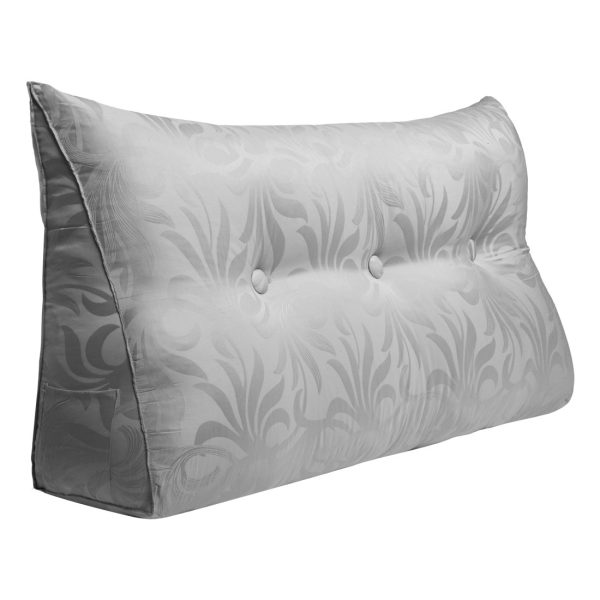 Jacquard Satin Fabric Bed Wedge Pillow Pure Cotton Light Grey - Image 13
