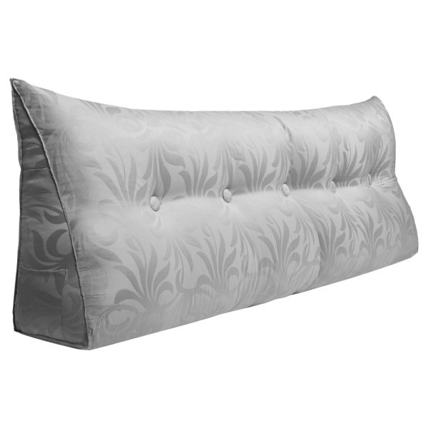 Jacquard Satin Fabric Bed Wedge Pillow Pure Cotton Light Grey - Image 14