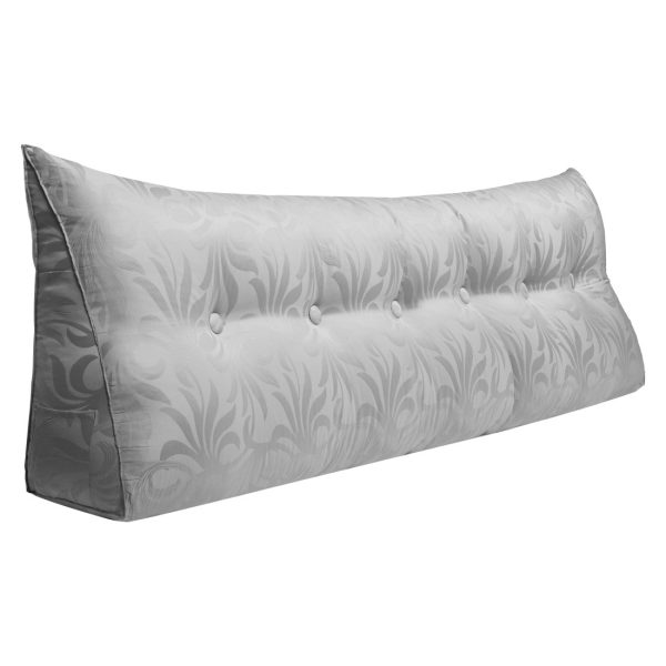 Jacquard Satin Fabric Bed Wedge Pillow Pure Cotton Light Grey - Image 15