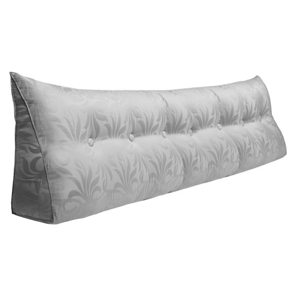 Jacquard Satin Fabric Bed Wedge Pillow Pure Cotton Light Grey - Image 16