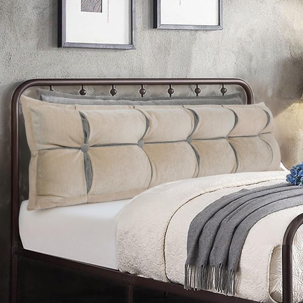 Headboard Backrest Pillows 2 Pack - Soft Wedge for Queen Bed - Image 2