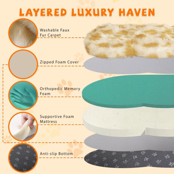 Luxury Faux Fur Dog Mat Orthopedic Memory Foam, Washable - Image 7