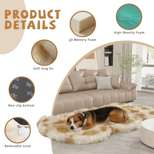 Luxury Faux Fur Dog Mat Orthopedic Memory Foam, Washable - Image 9