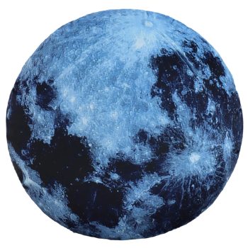 3D Planet Throw Pillows, Solar System Decor, Soft Cushion (Black Moon)