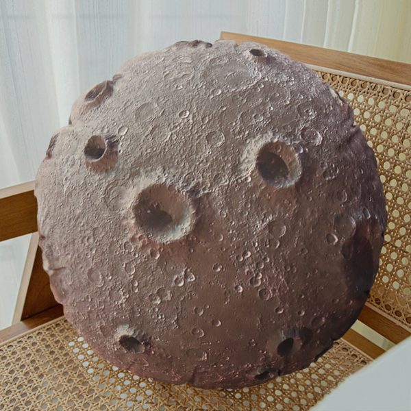 3D Planet Throw Pillows, Solar System Decor, Soft Cushion (Moon) - Image 4