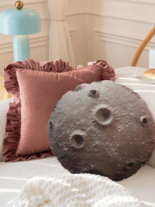 3D Planet Throw Pillows, Solar System Decor, Soft Cushion (Moon) - Image 5